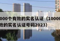 10000个有效的实名认证（10000个有效的实名认证号码2023）