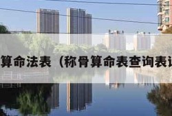 称骨算命法表（称骨算命表查询表详解）