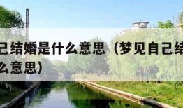 梦见自己结婚是什么意思（梦见自己结婚又悔婚是什么意思）