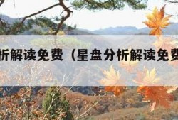 星盘分析解读免费（星盘分析解读免费双人盘）