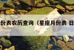 星座月份表农历查询（星座月份表 日期查询）