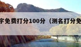 测名字免费打分100分（测名打分免费100分）