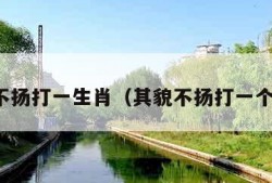 其貌不扬打一生肖（其貌不扬打一个生肖）