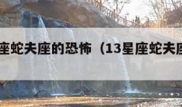 13星座蛇夫座的恐怖（13星座蛇夫座的故事）