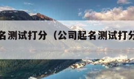 公司起名测试打分（公司起名测试打分周易免费）