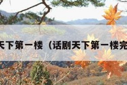 话剧天下第一楼（话剧天下第一楼完整版）