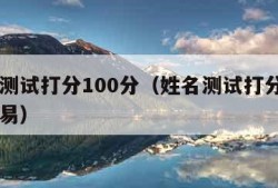 姓名测试打分100分（姓名测试打分100分卜易）