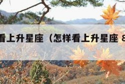 怎样看上升星座（怎样看上升星座 8月30日）