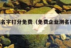 企业测名字打分免费（免费企业测名打分158）