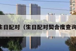 生日配对（生日配对契合度查询）