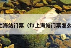 f1上海站门票（f1上海站门票怎么买）