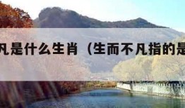 生而不凡是什么生肖（生而不凡指的是什么意思）