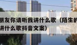 陌生的朋友你请听我讲什么歌（陌生的朋友你请听我讲什么歌抖音文案）