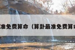 算卦最准免费算命（算卦最准免费算命软件）