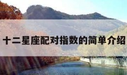十二星座配对指数的简单介绍