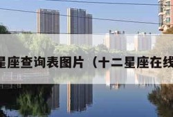 十二星座查询表图片（十二星座在线查询）