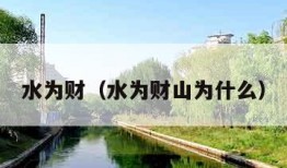 水为财（水为财山为什么）