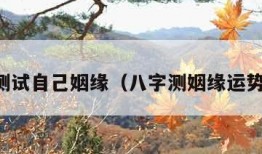 八字测试自己姻缘（八字测姻缘运势命运）