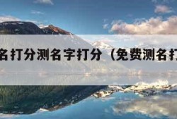 免费测名打分测名字打分（免费测名打分测试）