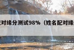 姓名配对缘分测试98%（姓名配对缘分测试打分）
